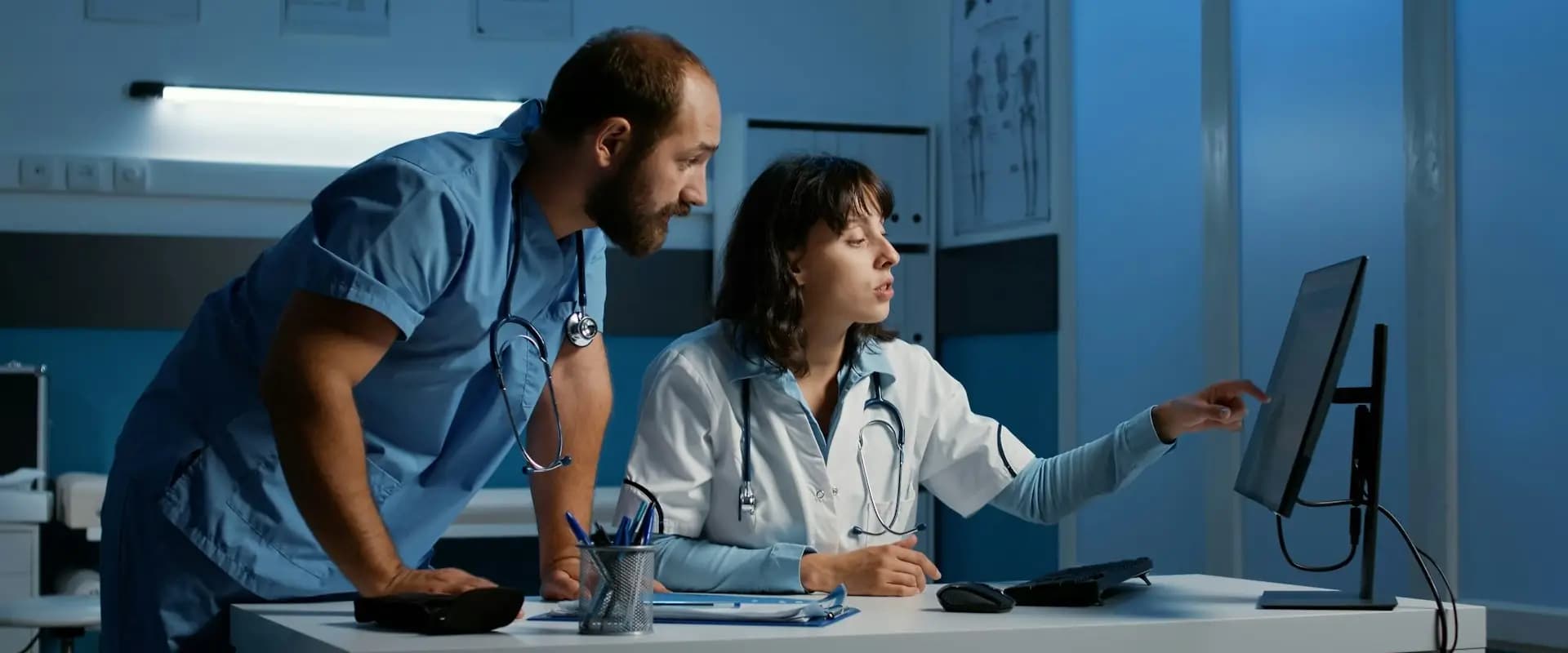 Medical professionals collaborating